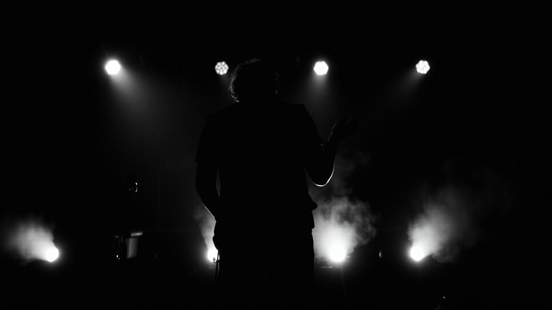 Guitarist silhouette on stage
